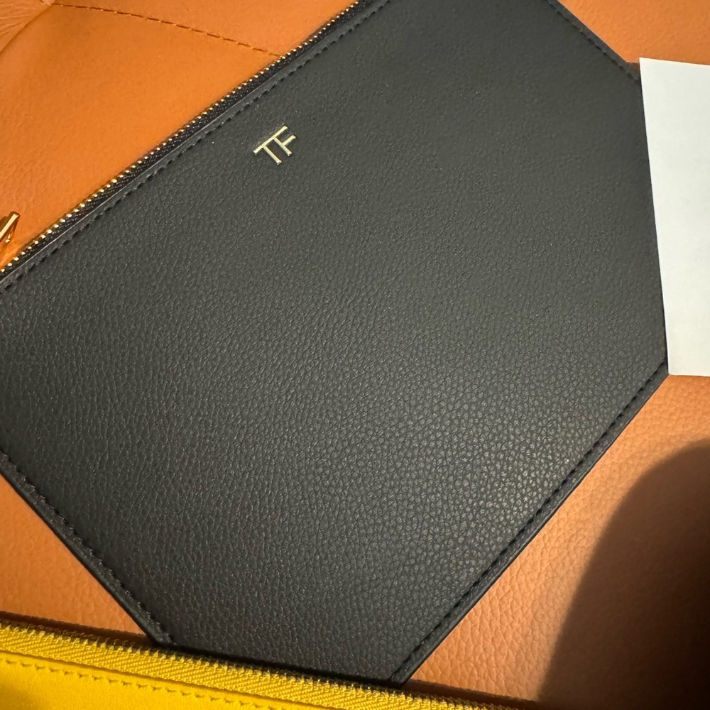 Tom Ford Black Leather makeup pouch